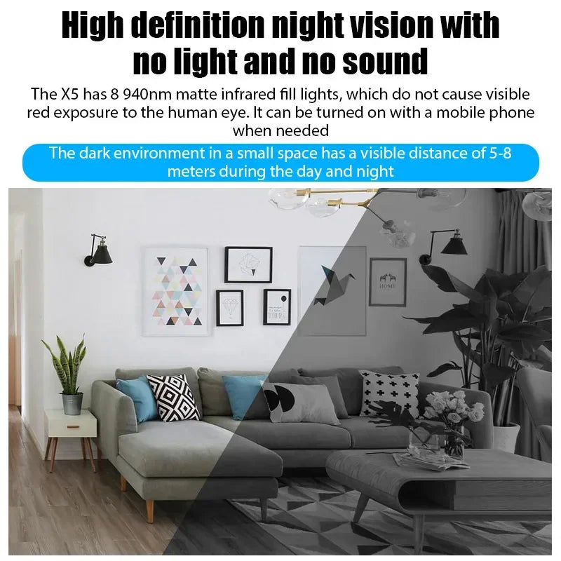 WiFi Smart Security Camera - 4K HD Home Monitoring with Night Vision & Motion Detection