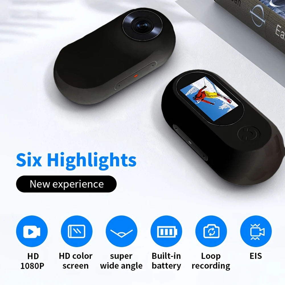 Pet Collar Camera - HD 1080P Wireless Action Camera with Silicone Collar & LCD Screen