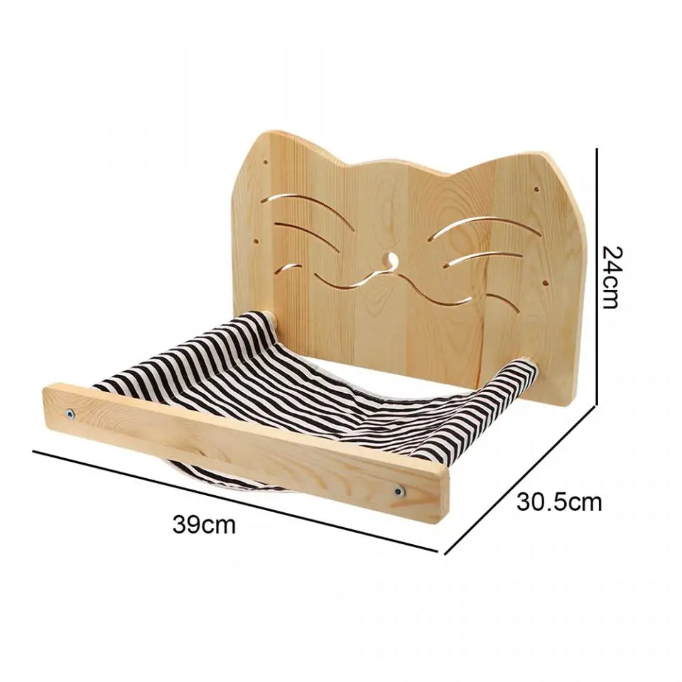 Wooden Cat Wall Climbing System - Modular Shelves & Scratching Posts with Sisal Rope
