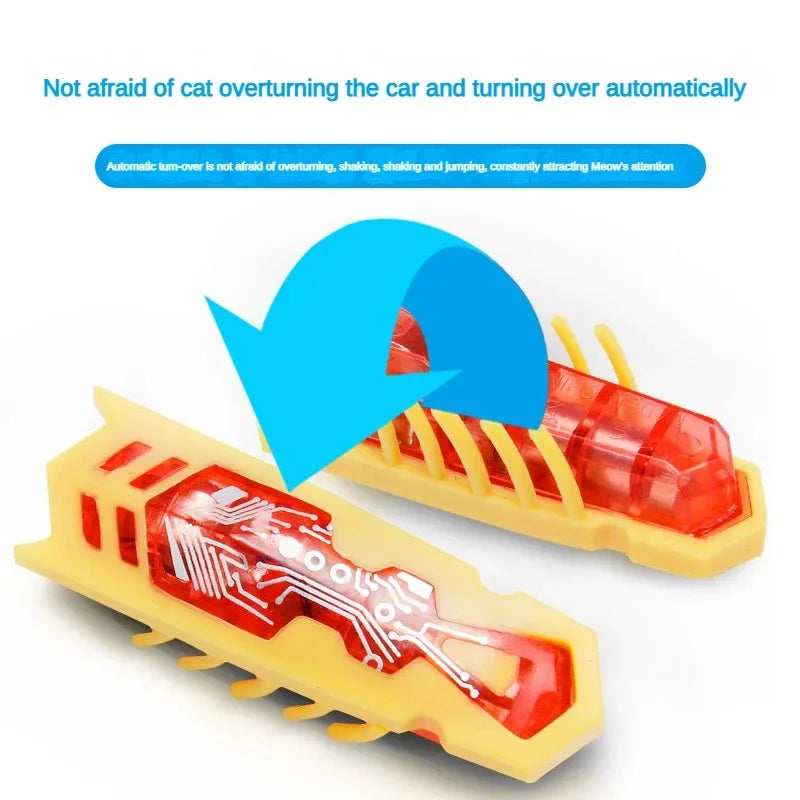 Interactive Electric Bug Cat Toy - Motion-Activated Vibrating Beetle with Obstacle Avoidance
