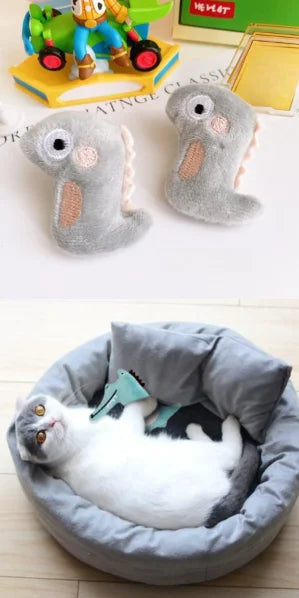 Catnip Plush Cat Toy - Soft Bite-Resistant Cartoon Animal for Dental Health, Play & Comfort