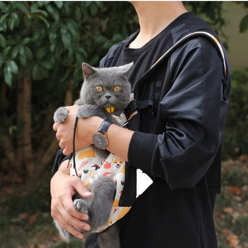 Cat Carrier Backpack - Breathable Front & Back Pet Rucksack for Outdoor Travel and Adventures