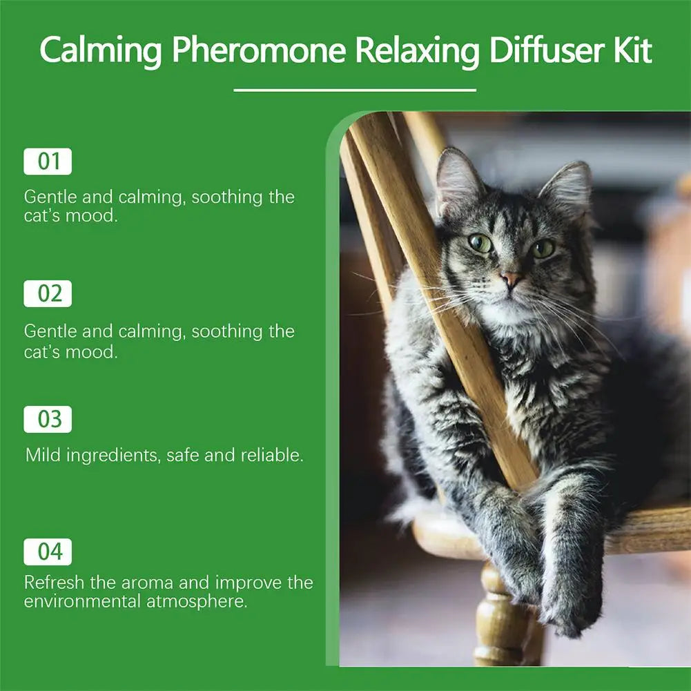 3Pcs/lot Cat Calming Diffuser Kit Refill Calming Mood Relaxing Anti Anxiety Stress Soothing Comforting Pets Pheromone