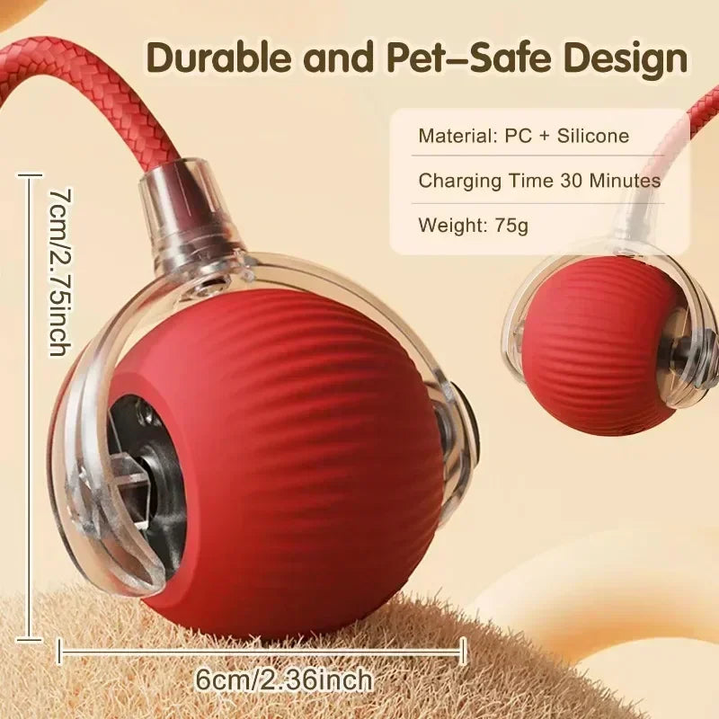 Smart Interactive Cat Ball - USB Rechargeable Auto-Rolling Toy with Intelligent Motion Sensors