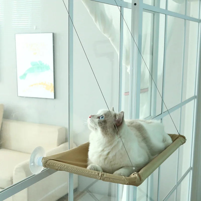 Window Cat Hammock - Suction Cup Mounted Bed with City Views & 20kg Weight Capacity