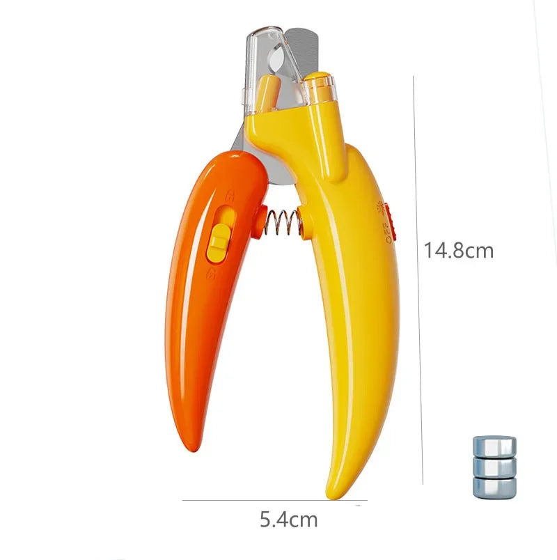 LED Pet Nail Clippers - Professional Illuminated Grooming Scissors for Cats & Small Pets