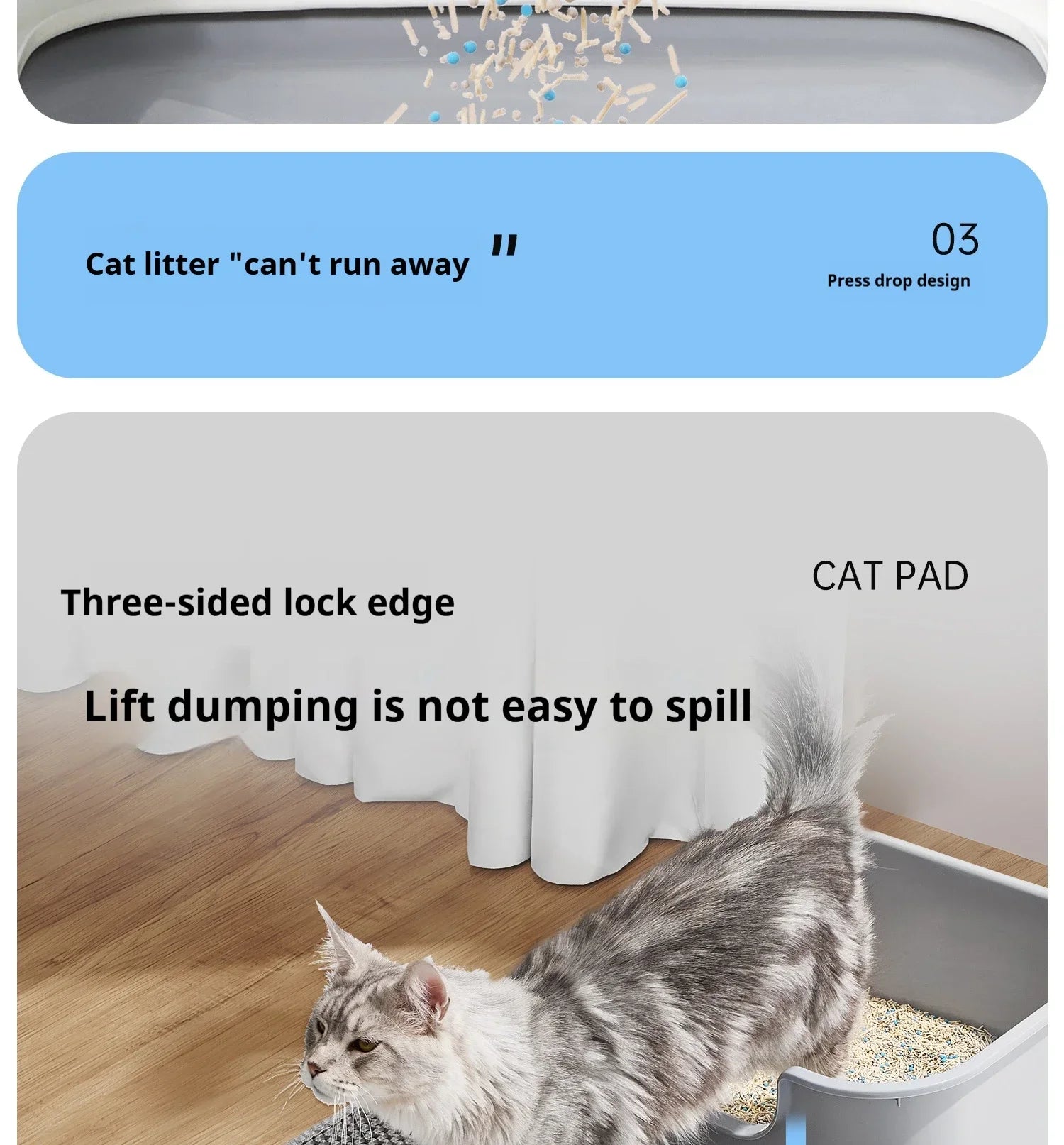 Double Layer Waterproof Cat Litter Mat 60x90cm - Anti-Slip Honeycomb Design with Easy Clean Technology