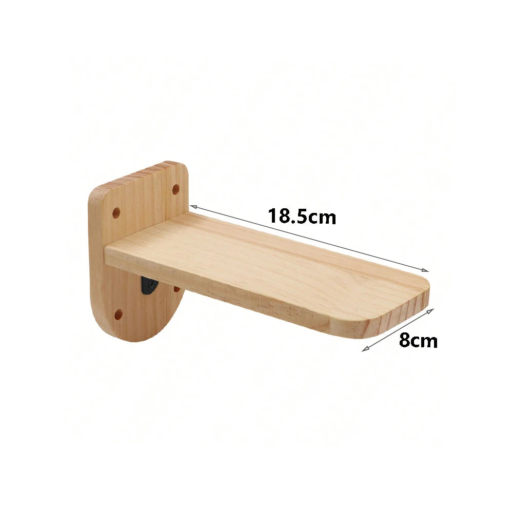 Modular Wall-Mounted Cat Climbing System - Wooden Cat Tree Shelves with Hammocks & Scratching Posts