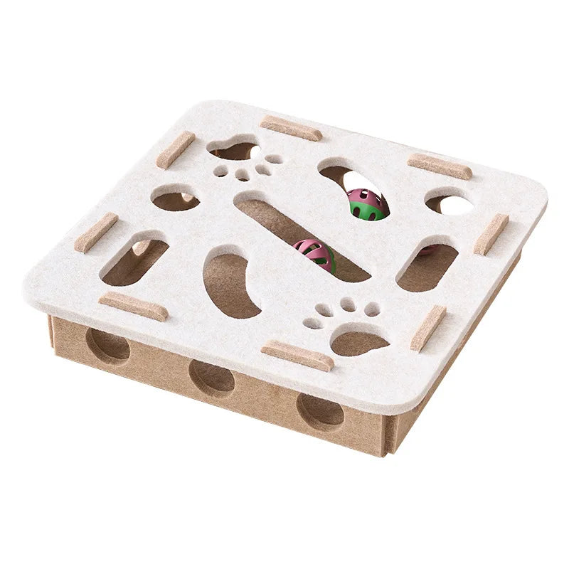 Interactive Cat Puzzle Toy - Multi-Level Hunting Game with Felt Surface & Multiple Play Modes