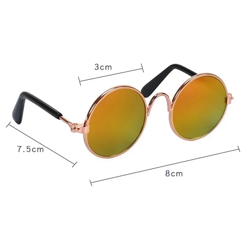 Cat Sunglasses with UV Protection - Cute Pet Photo Props for Cats & Small Dogs