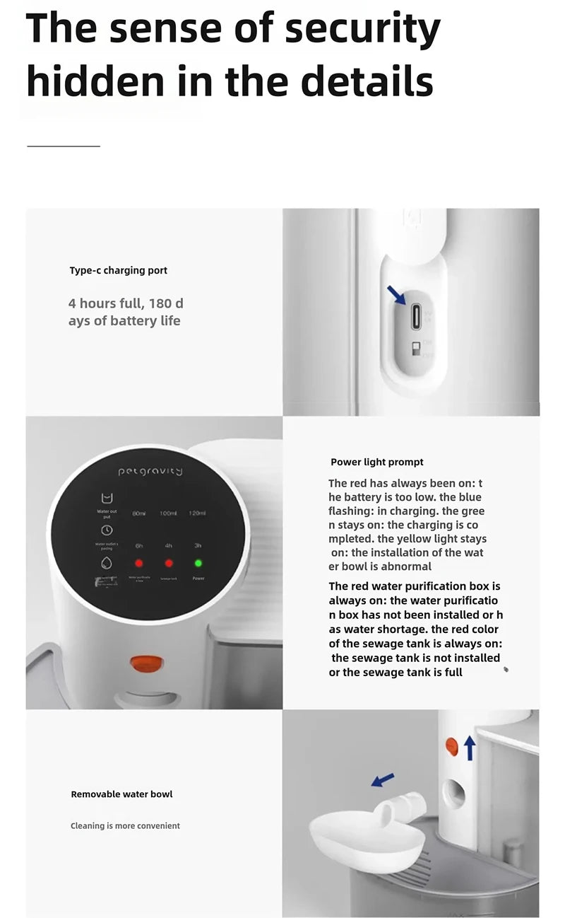 Automatic Cat Water Fountain with Smart Sensor - 3L Rechargeable Running Water Dispenser