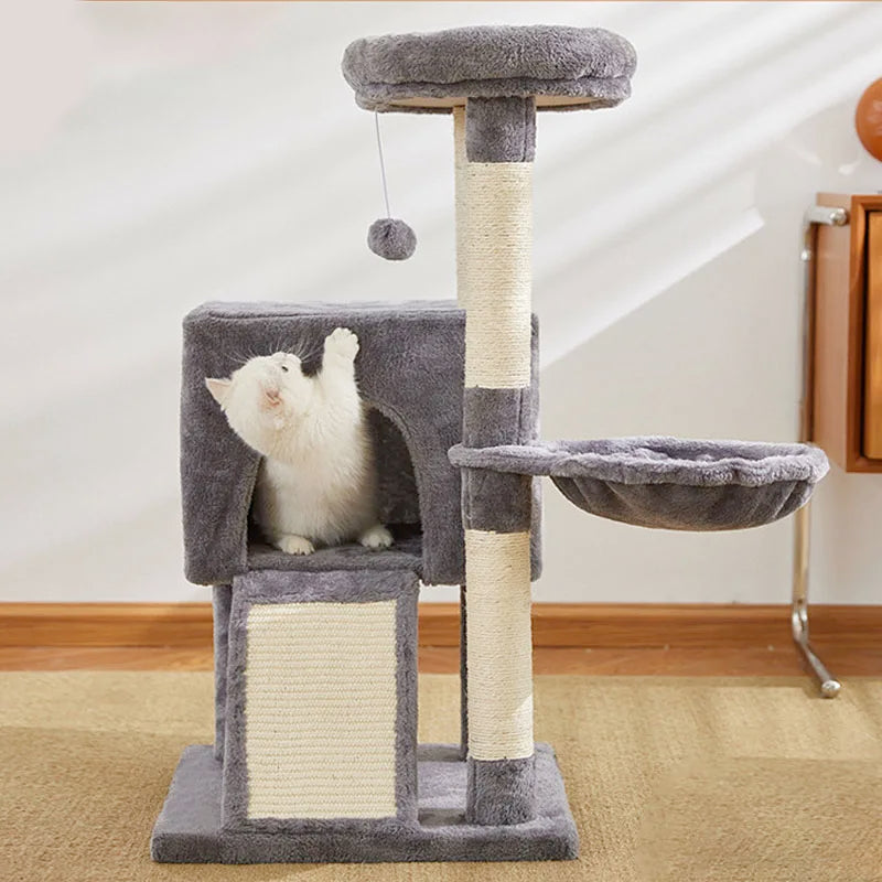 Multi-Level Cat Activity Centre with Dual Hideaways & Sisal Scratching Posts