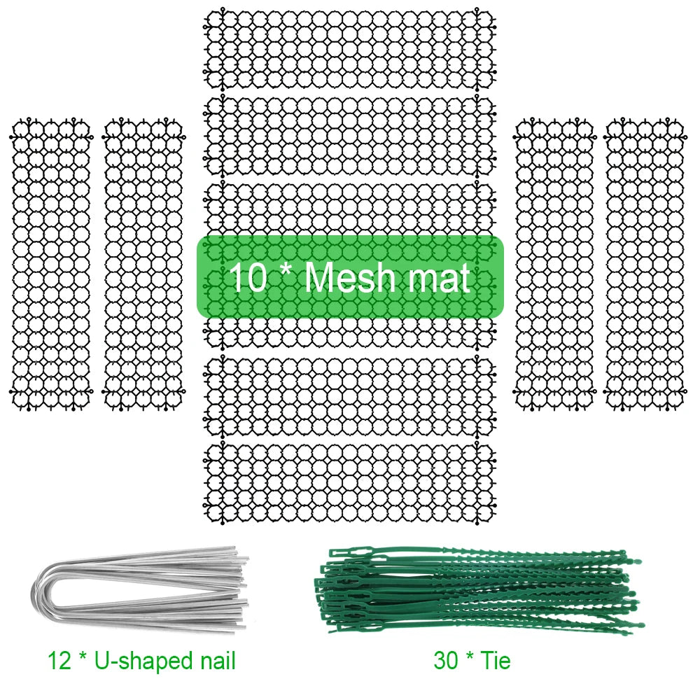 Cat Deterrent Mats - Pack of 6/10 Prickle Strips with Ground Pegs for Garden & Furniture Protection