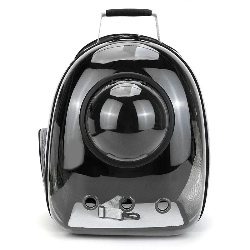 Transparent Space Capsule Cat Backpack - Breathable Pet Carrier with Panoramic Window & Ventilation System