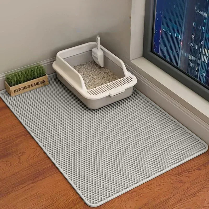 Double Layer Waterproof Cat Litter Mat 60x90cm - Anti-Slip Honeycomb Design with Easy Clean Technology