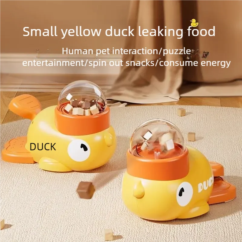Yellow Duck Interactive Treat Dispenser - Puzzle Feeder for Cats
