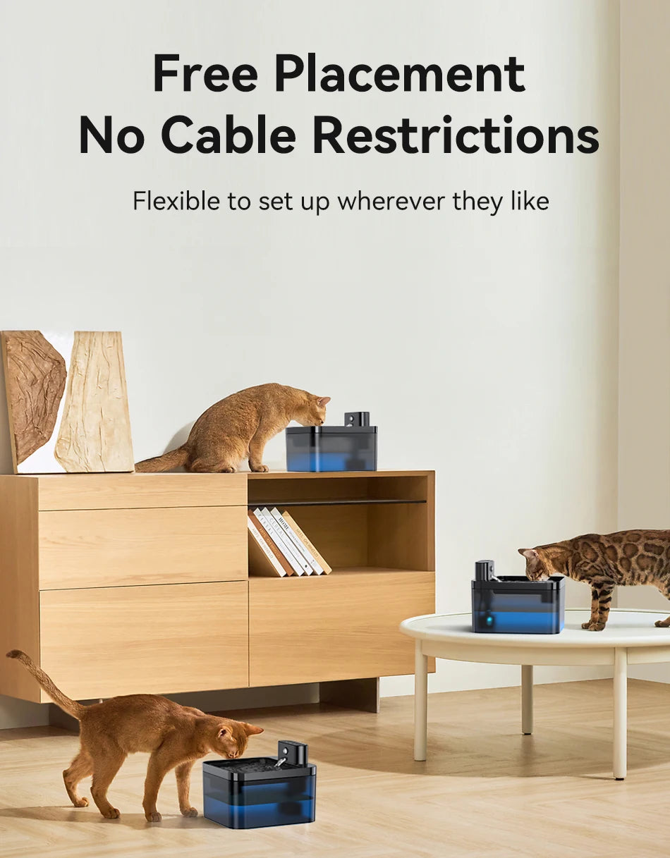 ROJECO Wireless Automatic Cat Water Fountain with Infrared Sensor