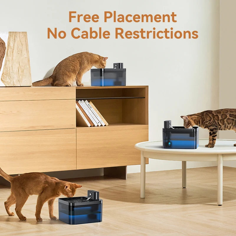 ROJECO Wireless Automatic Cat Water Fountain with Infrared Sensor