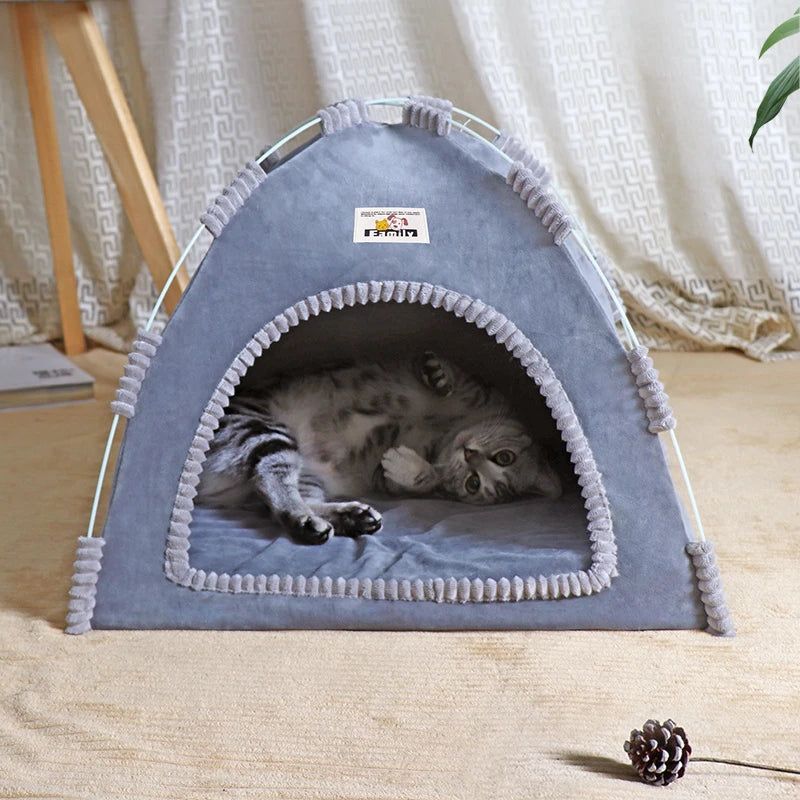 Cosy Cat Cave Tent - Foldable Indoor/Outdoor Pet House with Breathable Design