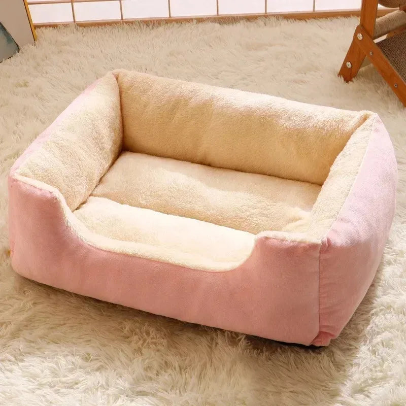 Luxury Plush Cat Bed - Soft Washable Pet Cushion for Cats & Small Dogs