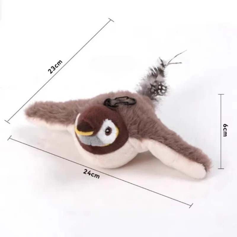 Interactive Chirping Bird Cat Toy - USB Rechargeable Motion-Activated Plush Pet Toy with Catnip