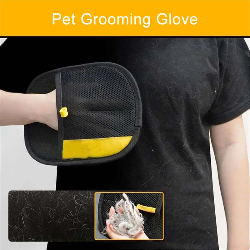 Professional Pet Grooming Gloves - Dual-Sided Hair Removal & Massage Tool for Cats