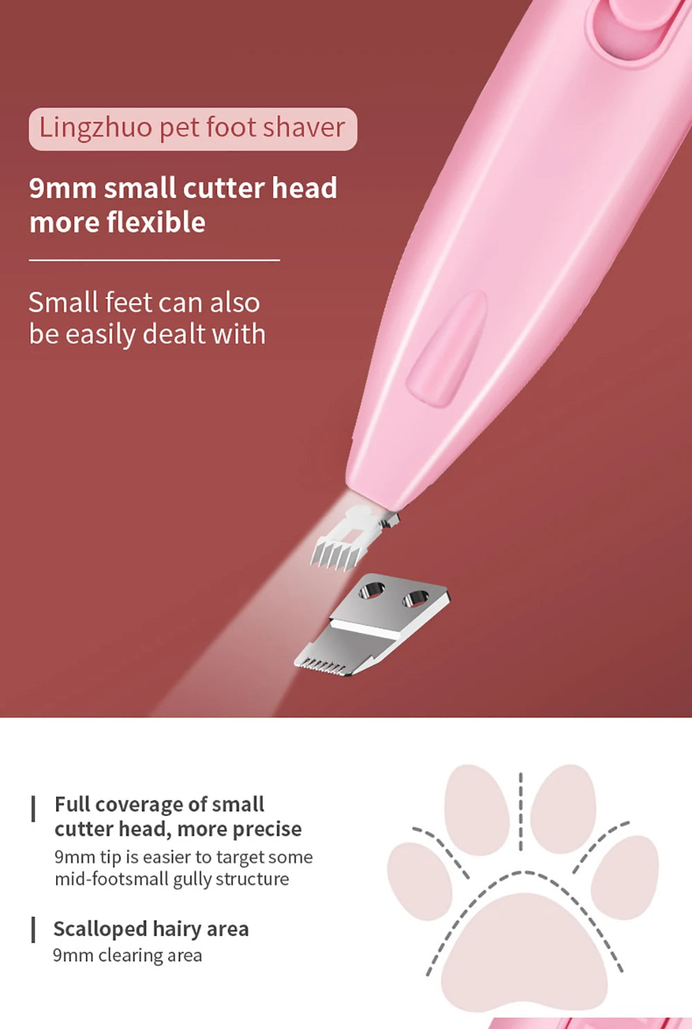 Professional Pet Paw Trimmer - Rechargeable Electric Grooming Clipper for Cats & Small Dogs