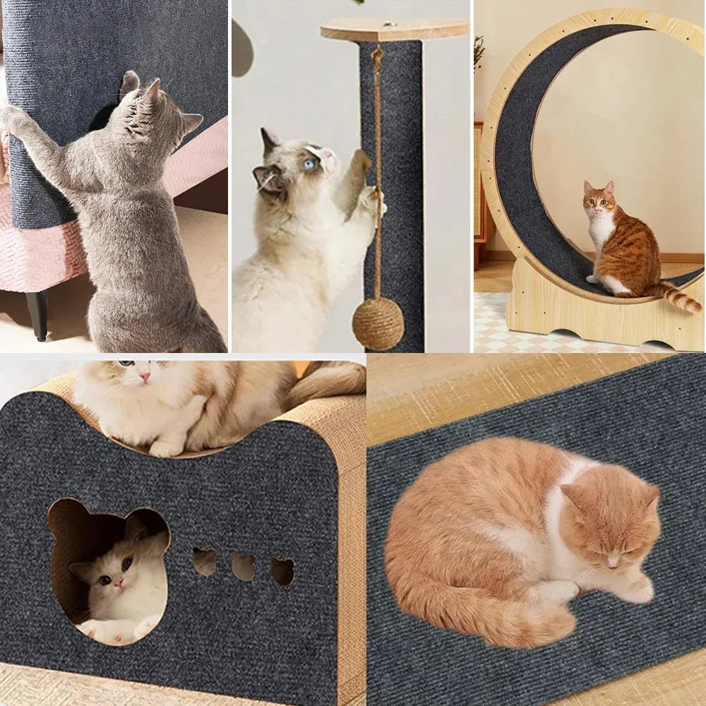 Self-Adhesive Cat Scratching Mat - Furniture Protection & Climbing Surface for Cat Trees
