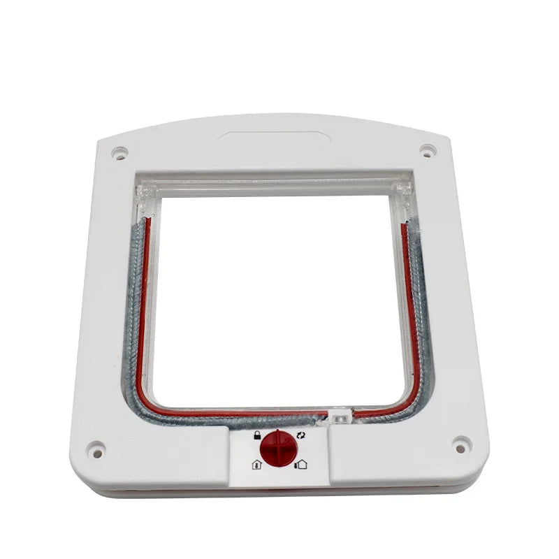 Cat Flap Door with 4-Way Lock - Small/Large Security Pet Door for Cats & Small Dogs