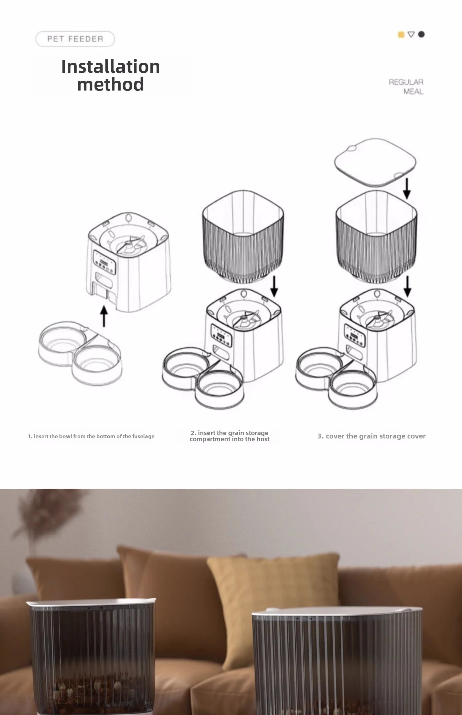 Smart WiFi Cat Feeder with HD Camera - 5L Automatic Pet Food Dispenser with Voice Control & Stainless Steel Bowl