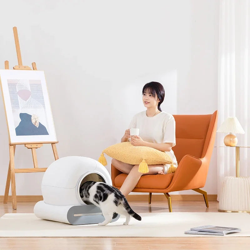 Smart Self-Cleaning Cat Litter Box - 65L Automated Toilet with App Control & Ionic Deodoriser