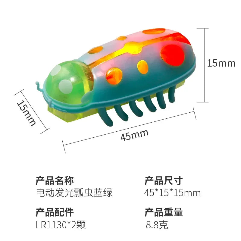 Interactive Electric Bug Cat Toy - Motion-Activated Vibrating Beetle with Obstacle Avoidance