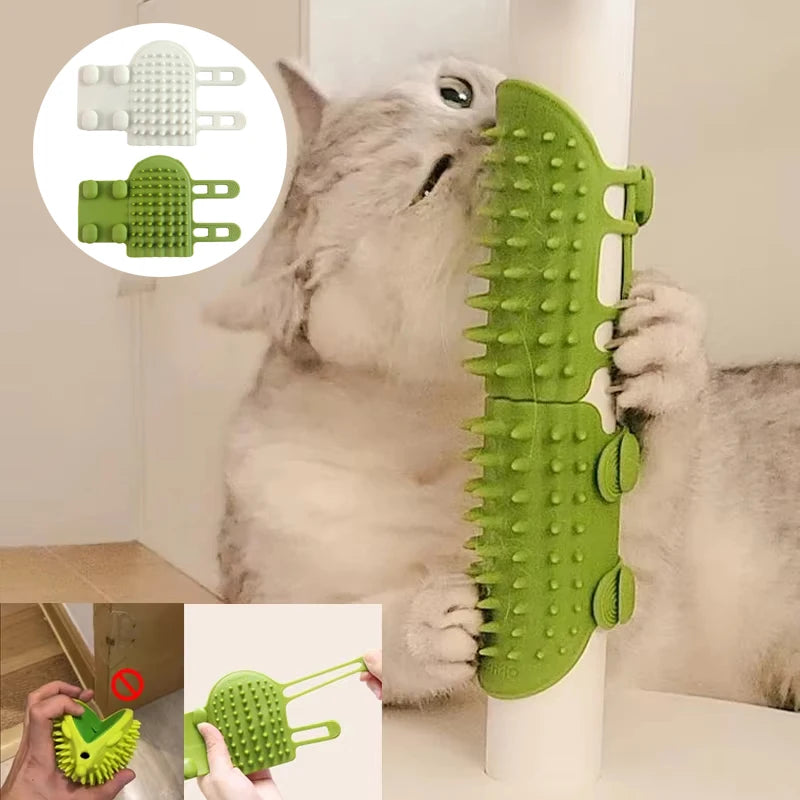 Cat Corner Grooming Brush & Massage Comb - Self-Grooming Rubbing Tool for Cats and Kittens
