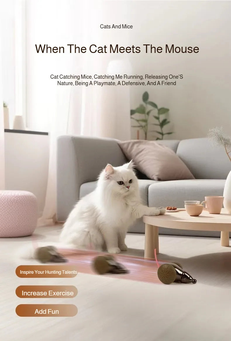 Natural Catnip Mouse Toy - Interactive Play & Entertainment for Cats