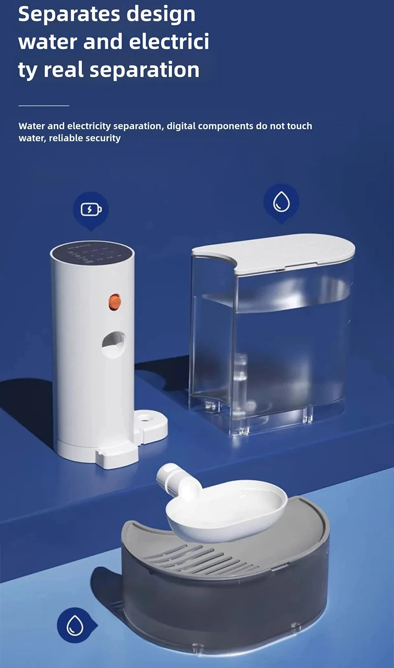 Automatic Cat Water Fountain with Smart Sensor - 3L Rechargeable Running Water Dispenser