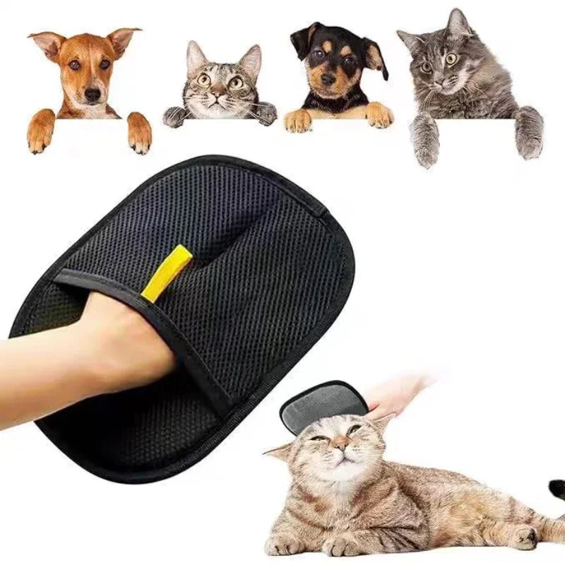 Professional Pet Grooming Gloves - Dual-Sided Hair Removal & Massage Tool for Cats