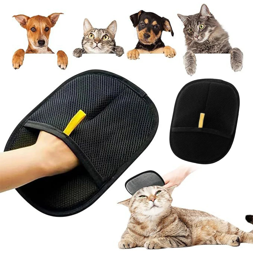 Professional Pet Hair Remover Mitt - Double-Sided Grooming Glove for Cats, Dogs & Rabbits