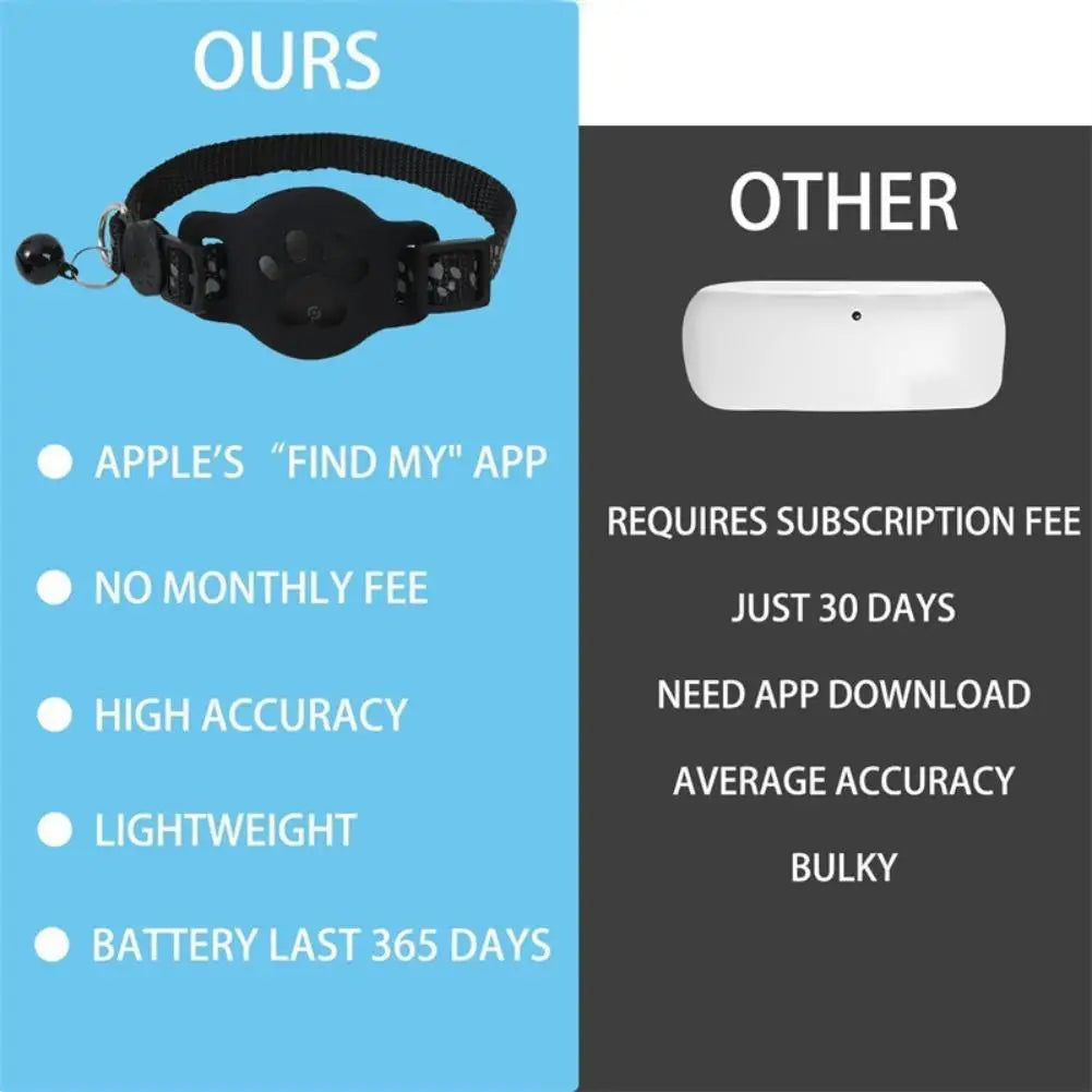 GPS Cat Collar Tracker with Real-Time Location - Adjustable Reflective Safety Collar for Cats and Kittens