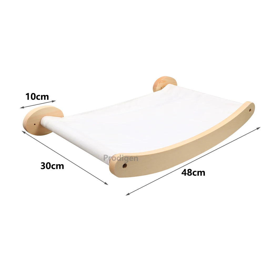 Modular Cat Wall Climbing System - Natural Wood Wall-Mounted Shelves, Steps & Hideaways
