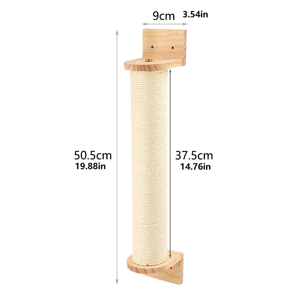 Modular Cat Wall Climbing System - Natural Wood Wall-Mounted Shelves, Steps & Hideaways