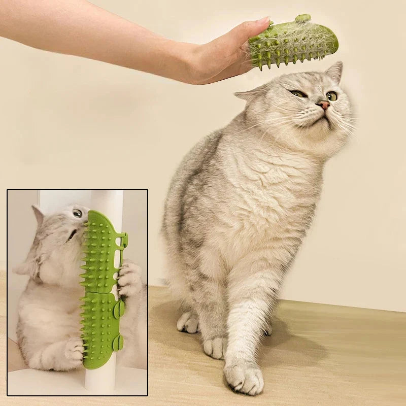 Cat Corner Grooming Brush & Massage Comb - Self-Grooming Rubbing Tool for Cats and Kittens