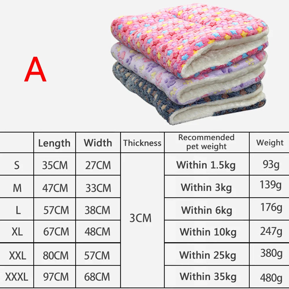 Thickened Flannel Cat Bed Mat - Soft Warm Sleeping Blanket for Cats & Kittens
