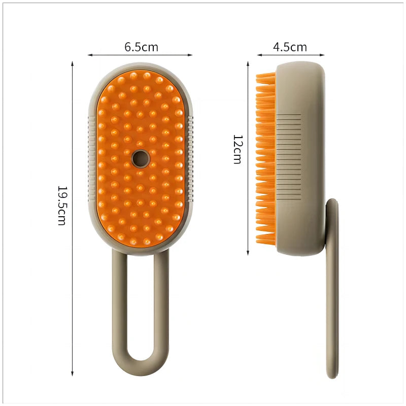 Steam Cat Brush (3-in-1 USB Rechargeable) - Electric Grooming Tool with Massage & Deshedding