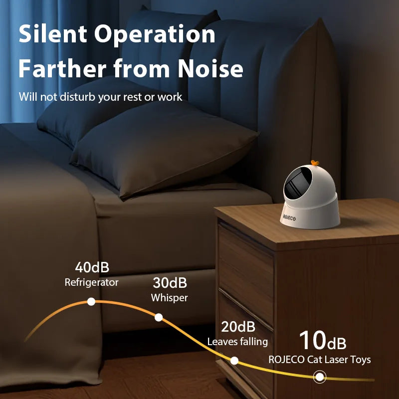 ROJECO Automatic Laser Cat Toy - Interactive Adjustable Mode Electric Pet Toy for Indoor Cats and Kittens