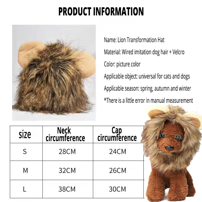 Lion Mane Cat Costume - Adorable Fancy Dress Wig