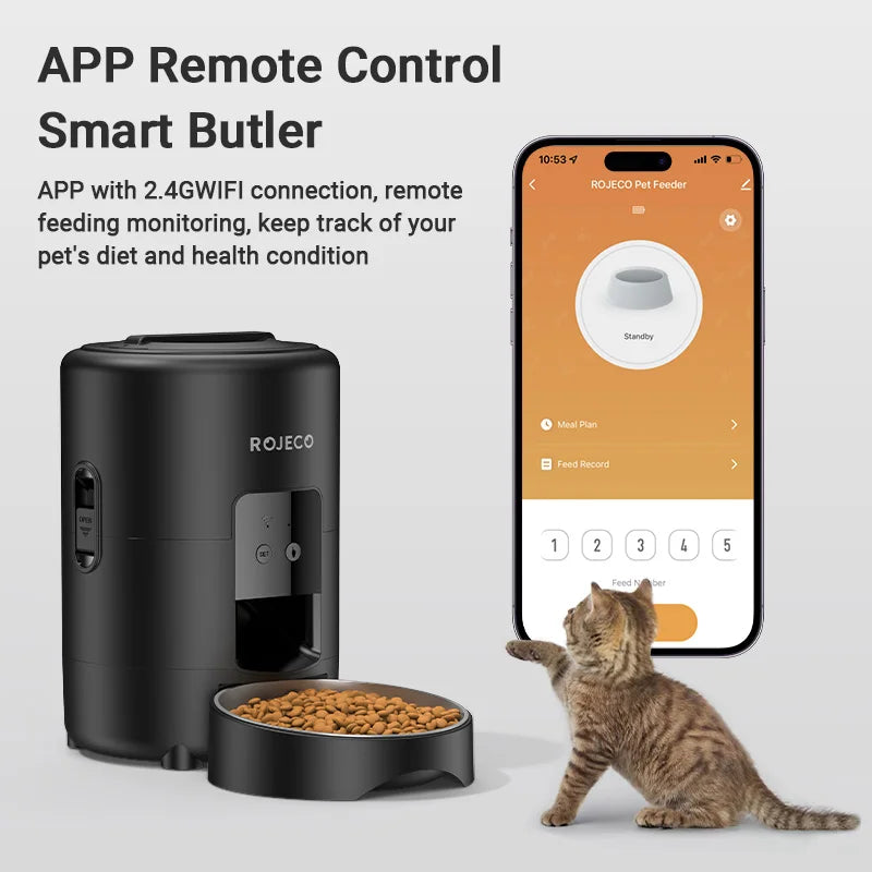 Smart WiFi Pet Feeder 2L - Automatic Cat Food Dispenser with App Control & Customised Meal Planning