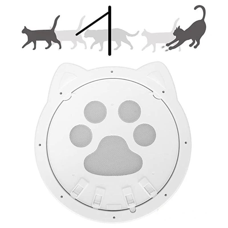 Magnetic Self-Closing Cat Flap for Screen Doors and Windows - Lockable Pet Door