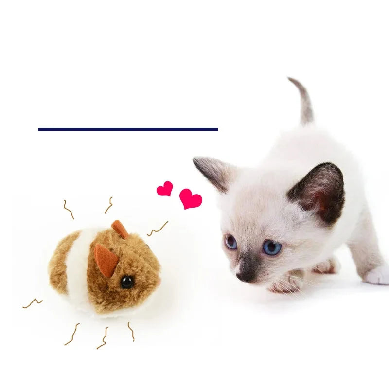Interactive Plush Mouse Cat Toy - Self-Moving Battery-Free Design
