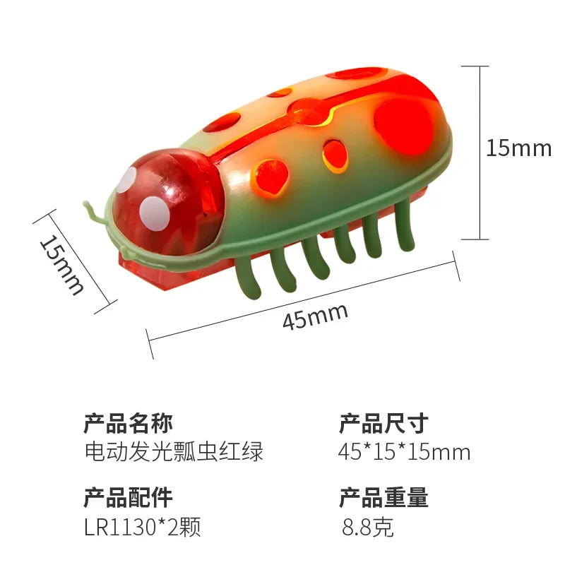 Interactive Electric Bug Cat Toy - Motion-Activated Vibrating Beetle with Obstacle Avoidance