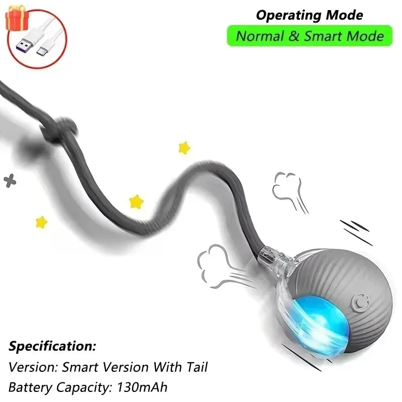 Smart Interactive Cat Ball - USB Rechargeable Auto-Rolling Toy with Intelligent Motion Sensors